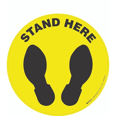 Creative Safety Supply Stand Here, Floor Sign, 12in x 12in FS72925-12