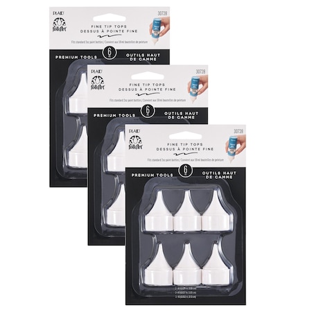 Folkart Bottle Top Writer Tips Paint Tools, 6-Piece Set, 3PK 30728