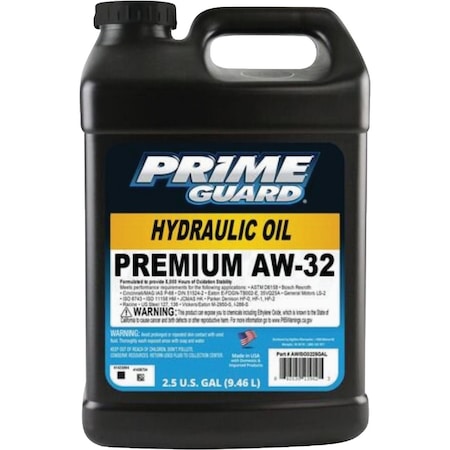 Prime Guard 2.5 Gal. AW-32 Hydraulic Oil AWISO3225GAL