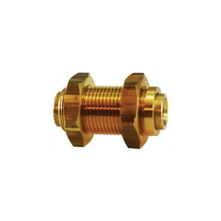 First Fitting & Fastener 3/8T BRASS DOT PUSH-IN BULKHEAD UNION FOR NYLON TUBING 820600MID