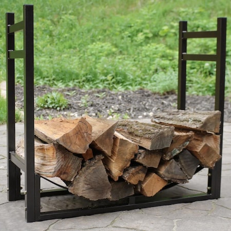 Paisaje Decorative Steel Log Holder, Black PA2751568