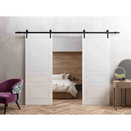 Vdomdoors Slab Door Panel 32 x 84 inches / Mela 0733 Painted White / Modern Finished Doors / Pocket Closet Sl MELA0733S-BEM-3284