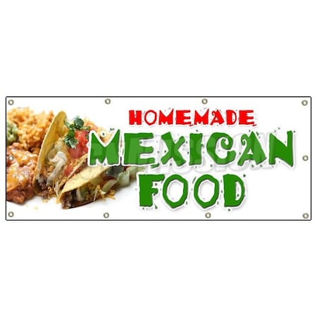 Signmission Homemade Mexican Food, 36 Inch x 96 Inch, Banner B-96 Homemade Mexican Food