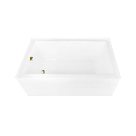 Kingston Brass 60-Inch Acrylic Rectangular 3-Wall Alcove Tub Combo with Waste and Overflow Drain, Left Hand Drain CVTAP603622L3