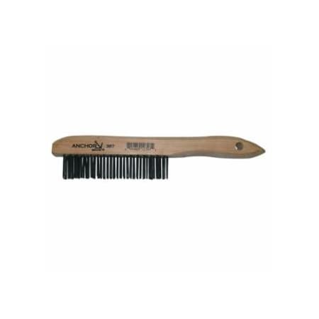 Anchor Brand Hand Scratch Brush, 4 X 16 Rows, Carbon Steel Bristles, Shoe Wood Handle 102-387
