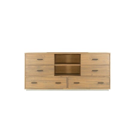 Homeroots 63" Walnut Six Drawer Combo Dresser 473100