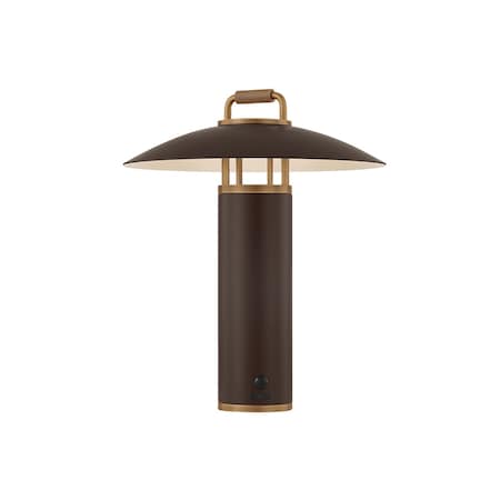 Troy Lighting Birk Integrated LED Exterior Table Lamp, Patina Brass and Bronze, 13 In x 13.75 In RTL7914-PBR/BRZ