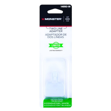Monster Cable Just Hook It Up 0 ft. L White Two Line Duplex Adapter 140562-00