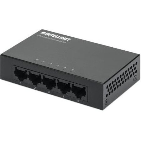 Intellinet Network Solutions Intellinet 5-Port Gigabit Ethernet Switch, Metal (With 2 Pin Euro Power Adapter), Box - Metal 530378