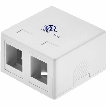 Monoprice Surface Mount Box, 2P, White 7089