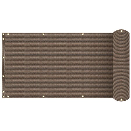 Wrightmaster 2.5 ft. x 12 ft. Brown Balcony Privacy Fence Screen with UV Blockage for Balcony Patio Deck Yard ZR-2512BW