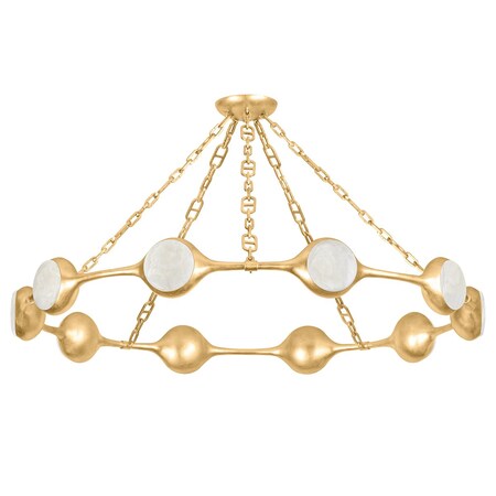Corbett Lighting Noz Nozawa X Riviere 10 Light Chandelier 51.5 In. Vintage Gold Leaf 465-52-VGL