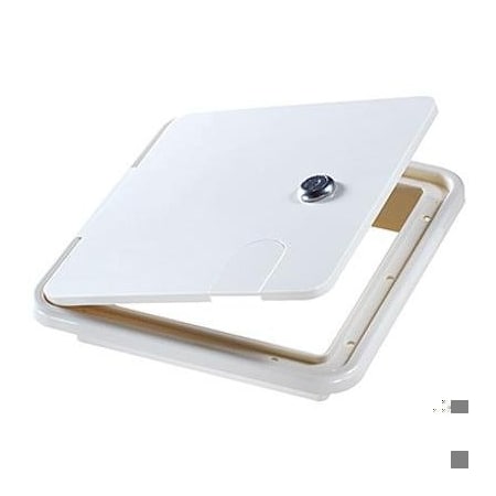 Rv Designer LARGE LOCKING CABLE HATCH, RECTANGULAR, POLAR WHITE - 8.5IN X 8IN X 1.5IN B152