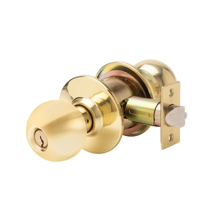 Trans Atlantic Co. SVB Series Standard-Duty Commercial Cylindrical Knob, Grade 2 Entry in Bright Brass DL-SVB53-US3