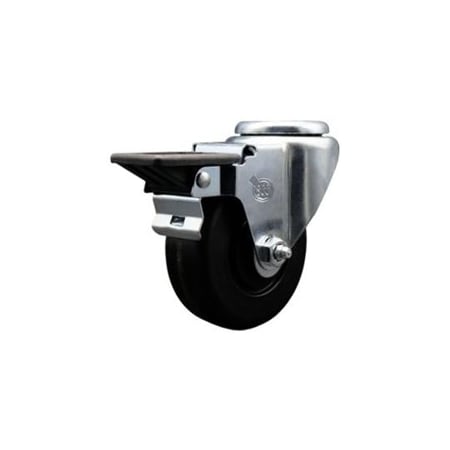 Service Caster 3.5'' Phenolic Wheel Swivel Bolt Hole Caster with Posi Lock Brake SCC-BH20S3514-PHR-PLB
