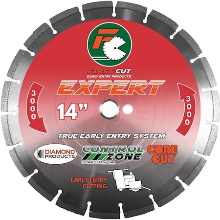 Diamond 12" X .250 X 1" EXPERT3000 First-Cut Early Entry Blade With Triangle Knockout and Skid Plate 64452