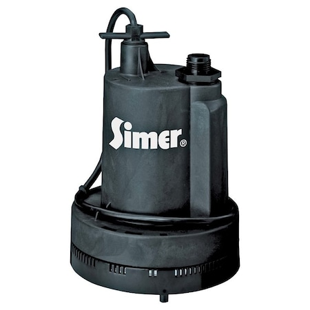 Pentair Simer Pentair 2305 Submersible Utility Pump, 115 VAC, 1-1/4 in Inlet, 1320 gph 2305/FP0S1600X-08