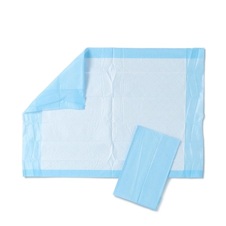Medline Protection Plus Underpad, Light Absorbency, 17in x 24in, Blue, Inner Packs of 25/Bag, 25PK MSC281224CZ