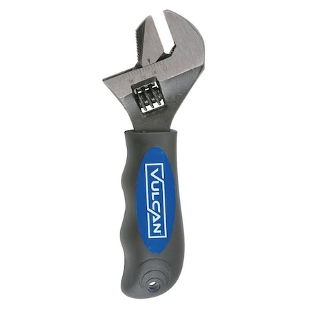 Vulcan Adjustable 2N1 Stubby Wrench, 6-1/4 in OAL, Steel, Blackening, Ergonomic Handle 900061