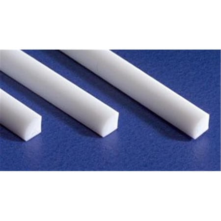 Evergreen 0.80 in. - 2 mm Quarter Round Styrene Strips Railroad Scratch Building Supply, White EVG249