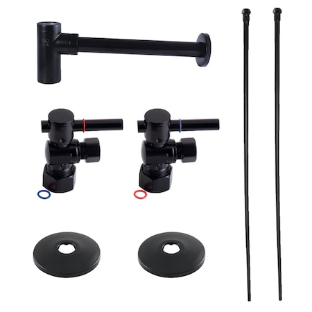 Kingston Brass Plumbing Sink Trim Kit with Bottle Trap, Matte Black CC53300DLLKB40