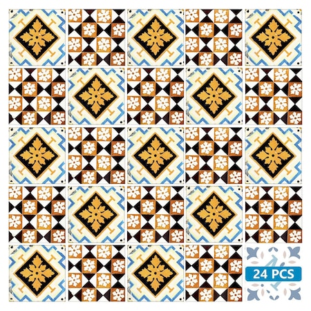 Homeroots 12" X 12" Snowflake and Diamond Peel and Stick Removable Tiles 556446