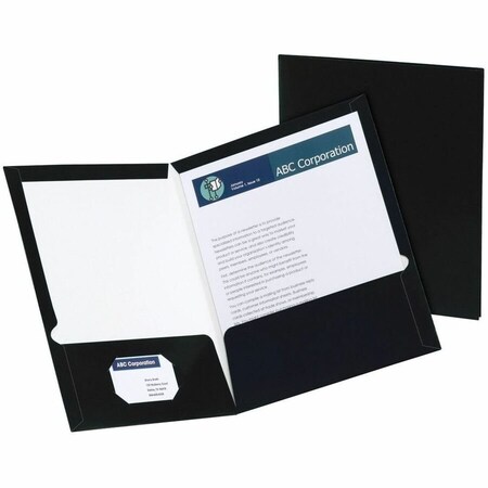 Oxford Two Pocket File Folder 8-1/2 x 11", Blak, PK25 51706