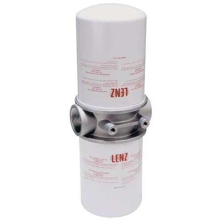 Lenz Double Spin-On Filter Assembly: 10 Micron, 150 PSI, 100 GPM, 15 PSI Bypass CP-1520-10-P-T