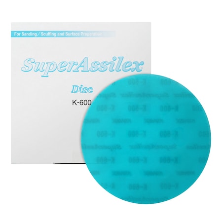 Eagle Abrasives Super Assilex Sanding Disc, 6 in Dia, K600 Grit, Sky, No Holes, 25PK 193-1518