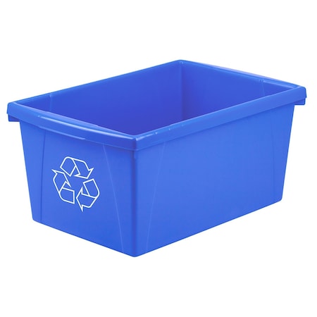 Storex 5.5 Gallon Recycling Bin, Blue 61517U06C