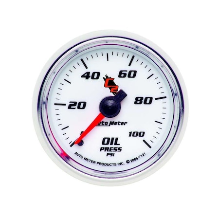 Auto Meter 7121 2.06 in. C2 Mechanical Oil Pressure Gauge - 0-100 PSI ATM7121
