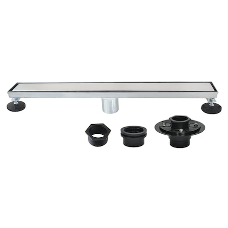 Kingston Brass 24-Inch Stainless Steel Linear Shower Drain with Reversible Tile Insert and Flat Grate BSFK2421