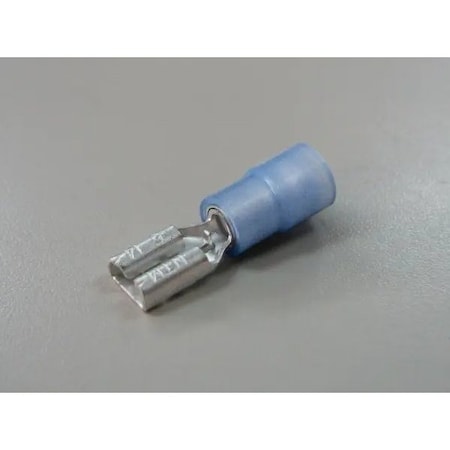 Nichifu Nylon Half-Insulated Disconnect Terminal with Extra Copper Sleeve, Female, 16-14 AWG TMDEN 480520-F-BCL