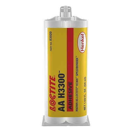 Loctite Acrylic Adhesive, AA H3300 Series, Dual-Cartridge, 1:1 Mix Ratio 398436