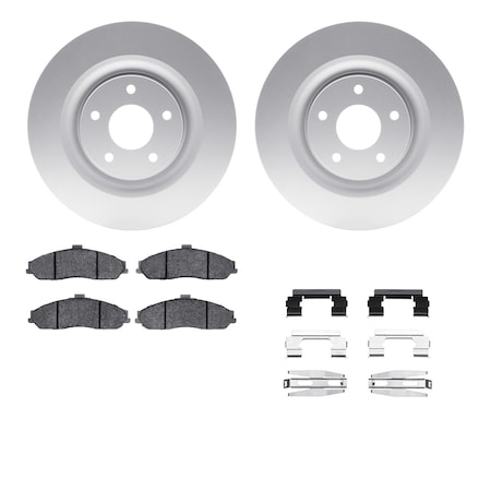 Dynamic Friction Co DFC GEOSPEC Coated Rotors with 5000 Brake Pads - Ceramic and Hardware 4512-46082