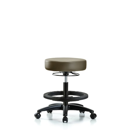 Blue Ridge Ergonomics Vinyl Stool, Med Bench, Foot Ring, Casters, Royal BR-VMBSO-RG-BF-RC-8809