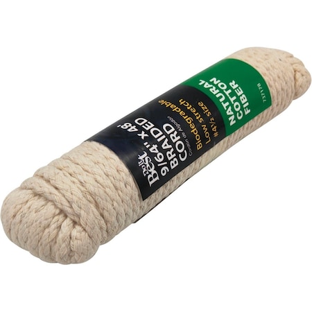 Do It Best 9/64'' x 48 Ft. Natural Braided Cotton Cord 737178
