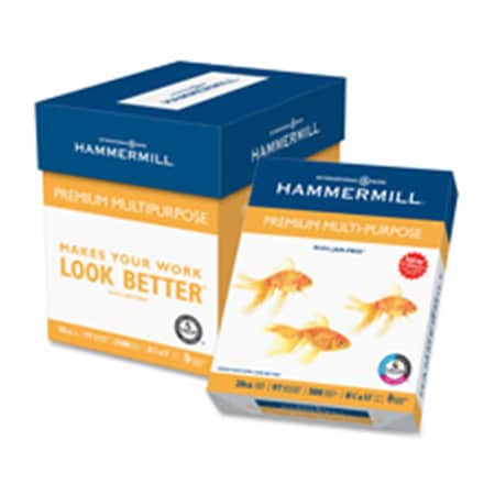 Hammermill Copy Paper, 8.5 in. x 11 in., 24lb, 97Bright , 2500SH-CT, WE HA464010