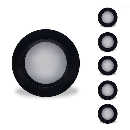 Bulbrite 14WLED 7 ROUND DISC LIGHT 3000K BLACK ALUMINUM, PIGTAIL, 6PK 862901