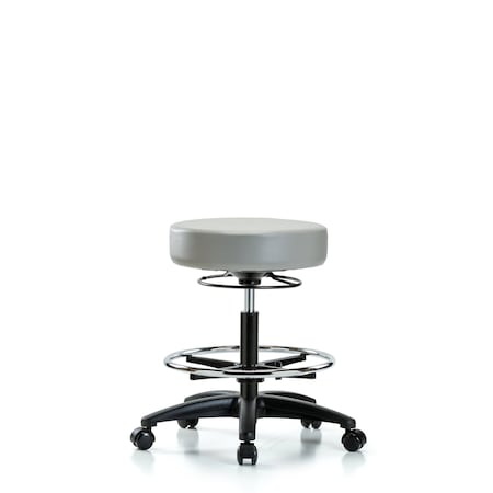 Blue Ridge Ergonomics Bench Stool, Med, Vinyl, CF, Casters, Dov BR-VMBSO-RG-CF-RC-8567