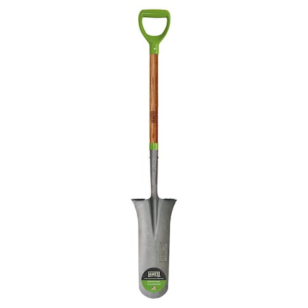 Ames Drain Spade Shovel, Tempered Steel, Comfort Step, Wood Handle, D-Grip 2531700