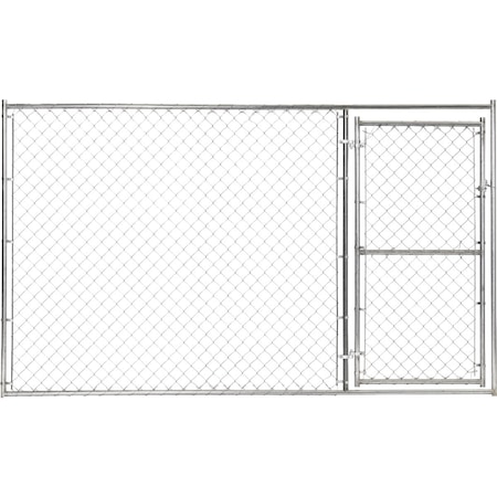 Kennelmaster 10 ' W.x6 ' H. Chain Link Steel Kennel Panel with Door DKG610CL