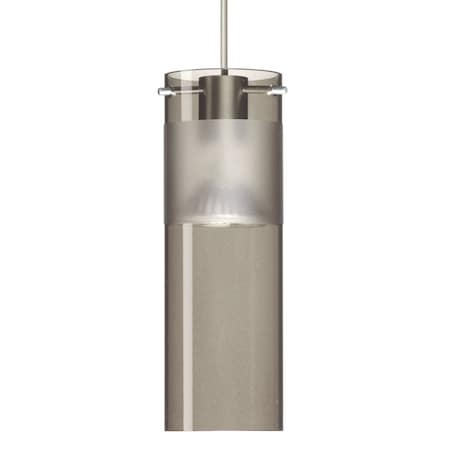 Besa Lighting Besa Scope Pendant, Smoke/Frost, Satin Nickel Finish, 1x 5W LED 1XT-6527ES-LED-SN