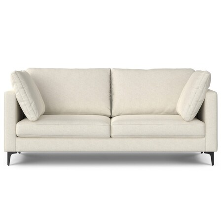 Homeroots 76" Cream Fabric Sofa With Black Legs 641007