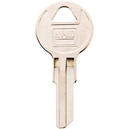 Hy-Ko Key Blank, Brass, Nickel, For: Chicago Cabinet, House Locks and Padlocks 11010CG22