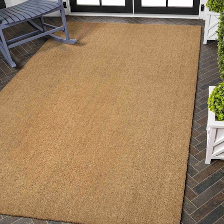 Jonathan Y Peater Classic Casual Commercial Natural Coir Light Brown 5 ft. x 8 ft. Indoor/Outdoor Mat CHG100A-5