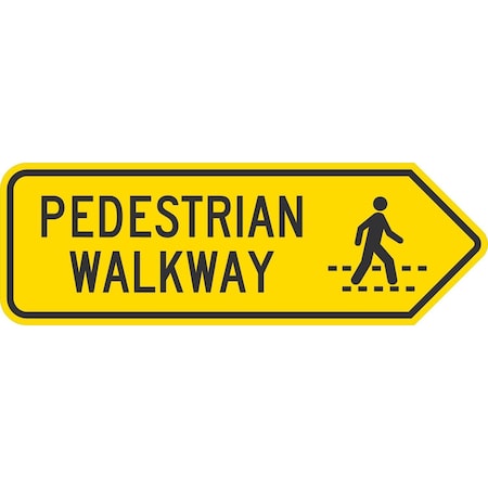 Lyle Pedestrian Walkway (with Symbol), 27x9, High Intensity Prismatic, Yellow G-14551-HI_27x9