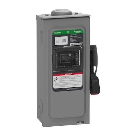 Schneider Electric Safety Switch, Nonfusible, 3PST, Three Phase, NEMA 3R, Indoor/Outdoor, Steel VHU361RB