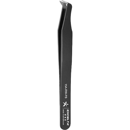 Excelta Tweezers, Carbon Steel, 4 1/2" L, Relieved 15A-RW-PB