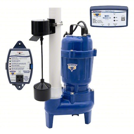 Pro Series Pumps SewageEjectorPump, 10ft, 0.5hp, 115VAC E7055-VSC2-WiFi2